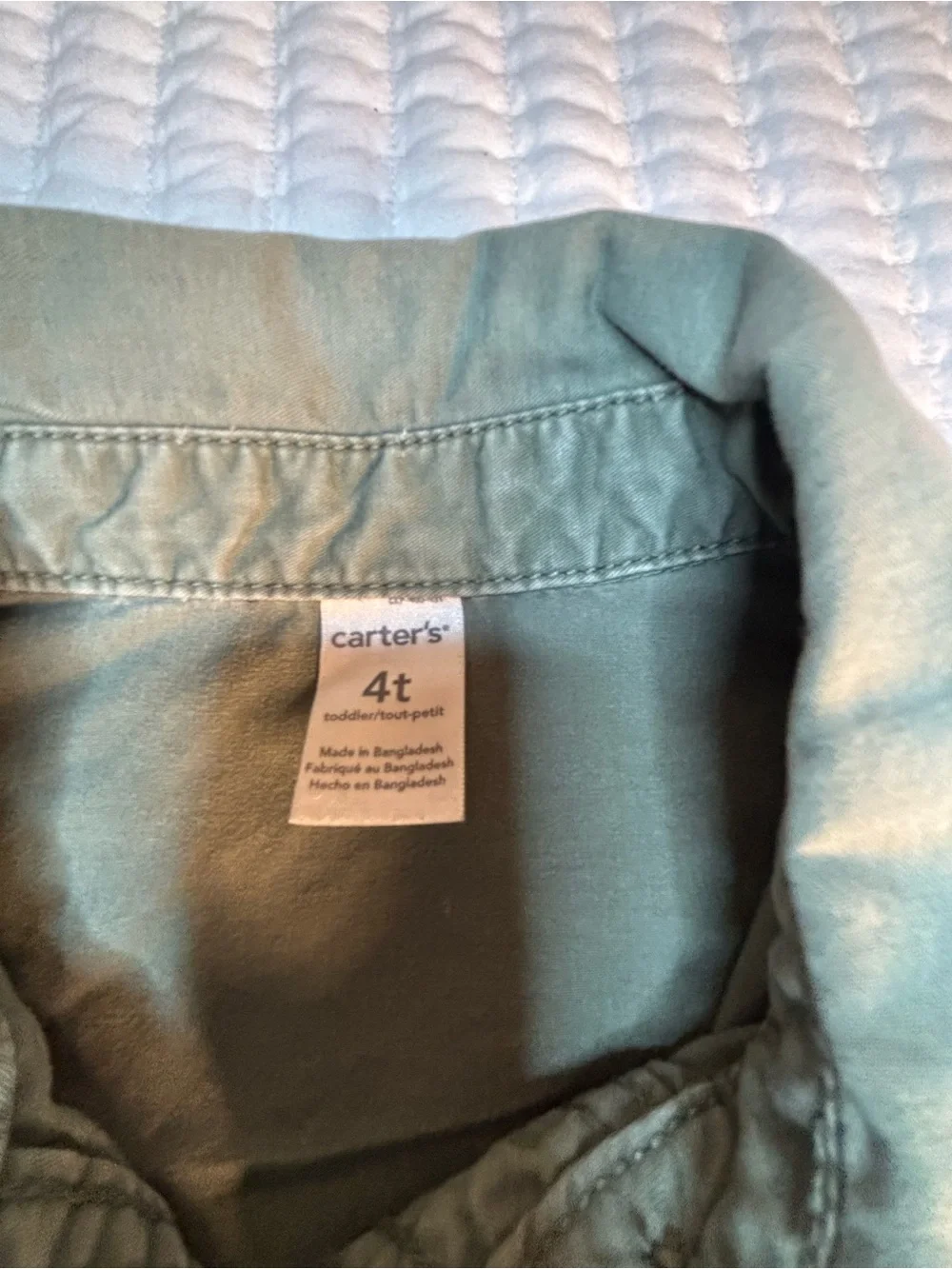 Carter’s Girls 4T Olive Green Utility Safari Jacket Cotton Button Pocket Field